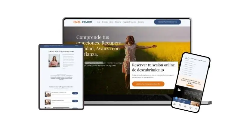 LAGOM_1 Vista movil, desktop, y tablet de diseño web de marca personal